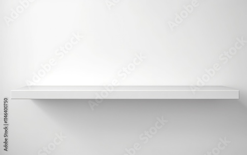 Wallpaper Mural Minimalist white shelf against a plain wall perfect for showcasing decor or storage in modern interiors. Torontodigital.ca