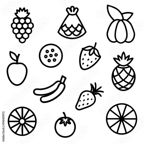 set of fruit icons