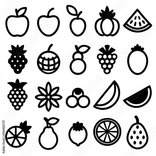 set of fruit icons