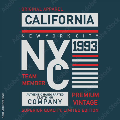 california, original apparel design for print t shirt