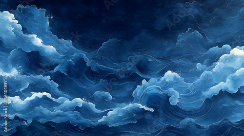 Abstract Ocean Waves Illustration