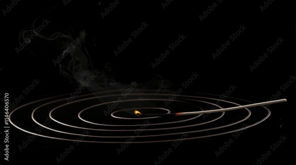 a mosquito repellent incense stick curling around in spirals, a mosquito repellent incense stick curling around in spirals,