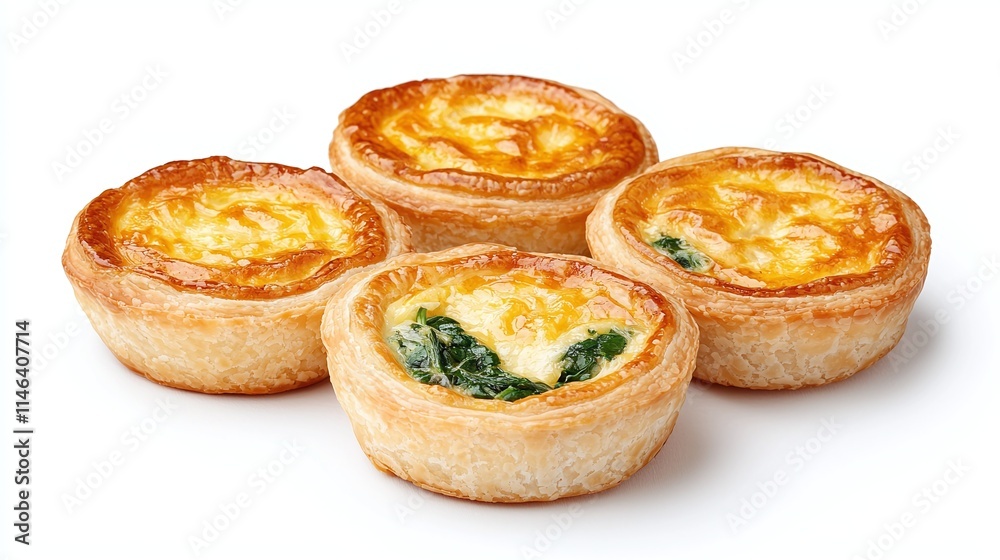 Four Delicious Mini Quiches with Spinach and Cheese Four Delicious Mini Quiches with Spinach and Cheese