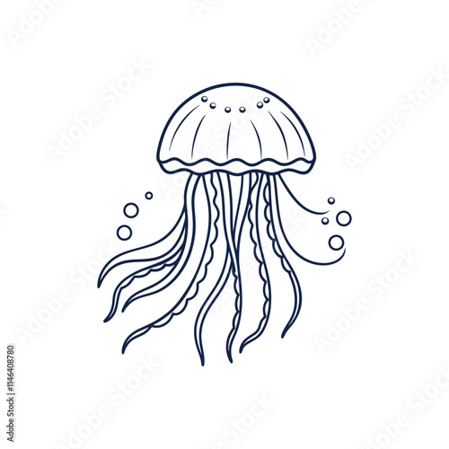 Jelly Fish Outline Art work photo