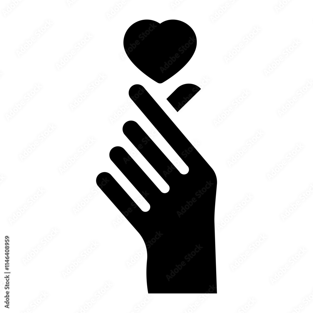 Fototapeta premium hand glyph icon