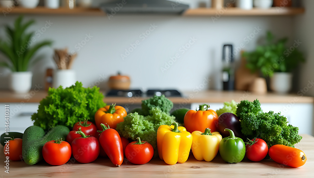 A set of various vegetables on a kitchen counter provides ample opportunities for healthy eating and exploring vegetarian meal concepts._00002_ A set of various vegetables on a kitchen counter provides ample opportunities for healthy eating and exploring vegetarian meal concepts._00002_