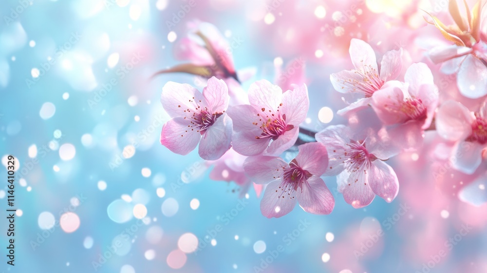 A delicate pink flower blooms on a branch, contrasting beautifully against the white snow, symbolizing hope and renewal during the Easter season. A delicate pink flower blooms on a branch, contrasting beautifully against the white snow, symbolizing hope and renewal during the Easter season.