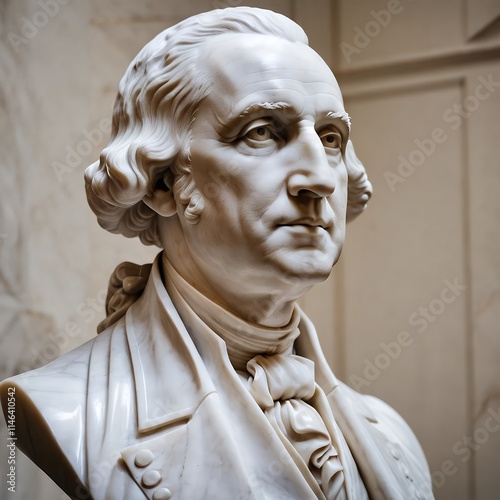 Serene Marble Bust of James Madison: A Neoclassical Portrait