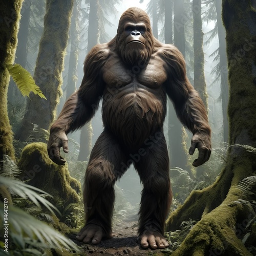 Majestic Bigfoot: A Somber Forest Encounter