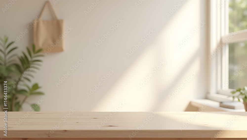A minimalist wooden table sits bare in a softly focused, abstractly decorated space with clean lines and an airy feel._00003_ A minimalist wooden table sits bare in a softly focused, abstractly decorated space with clean lines and an airy feel._00003_