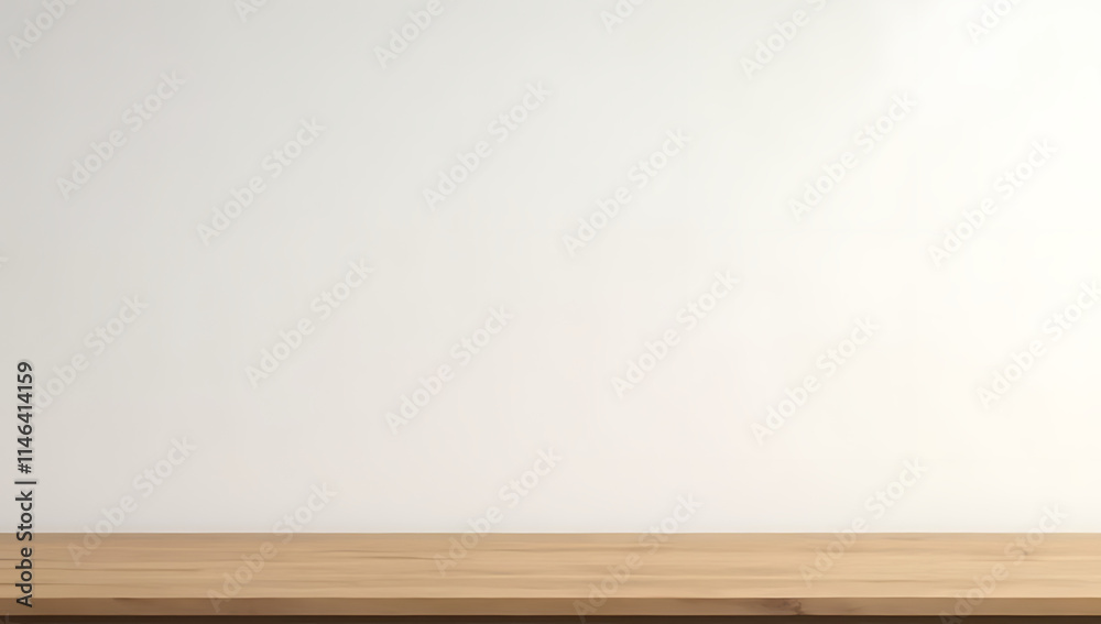 A minimalist empty wooden tabletop with a clean counter space against a blank wall for product display and visual design._00001_ A minimalist empty wooden tabletop with a clean counter space against a blank wall for product display and visual design._00001_