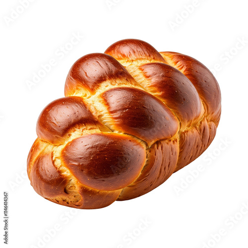 A loaf of challah bread with braided top photo