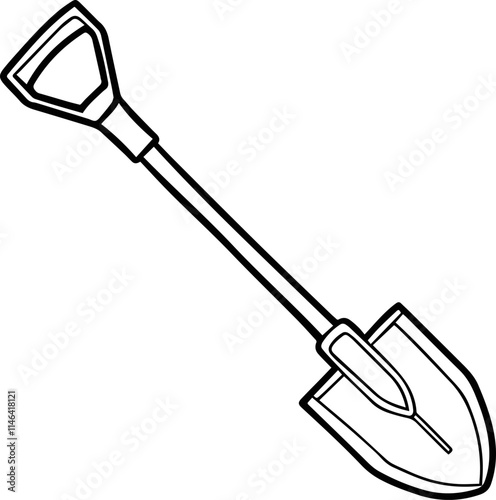 shovel sketch outline vector illustration line art coloring book page