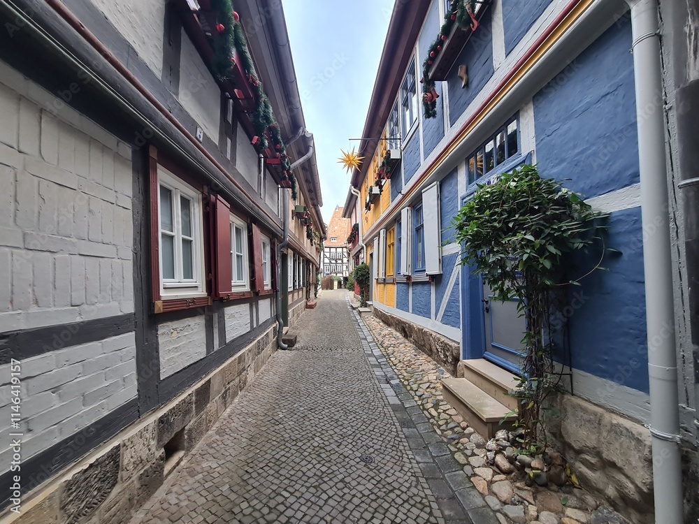 die schöne Höllengasse in Quedlinburg, Sachsen - Anhalt die schöne Höllengasse in Quedlinburg, Sachsen - Anhalt
