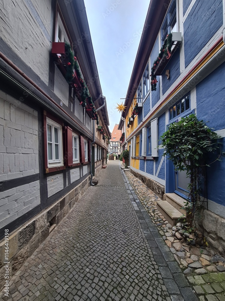 die schöne Höllengasse in Quedlinburg, Sachsen - Anhalt die schöne Höllengasse in Quedlinburg, Sachsen - Anhalt