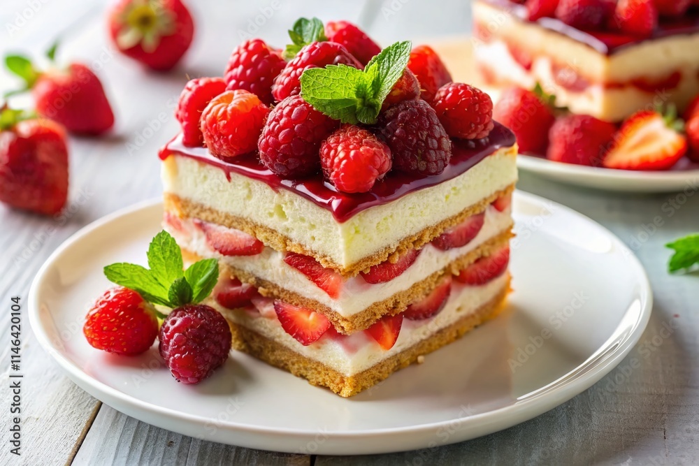 Aerial View Strawberry Raspberry Layered Cake Dessert Photography Aerial View Strawberry Raspberry Layered Cake Dessert Photography
