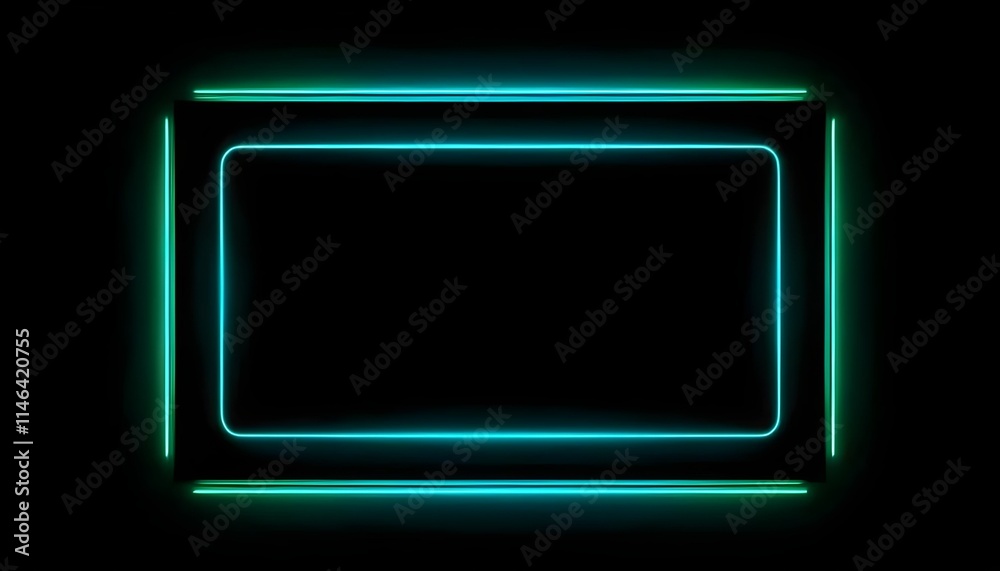 Futuristic Neon Frame with Digital Circuit Design in Green and Red Glow banner Futuristic Neon Frame with Digital Circuit Design in Green and Red Glow banner