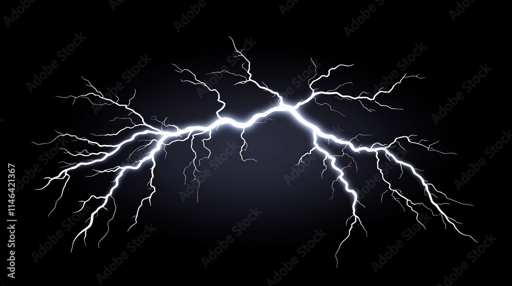 Lightning on Black Background with Glowing Effect: Thunder Sparks, Magic Light Energy, Abstract Lighting, Natural Phenomena, Storm Concept Lightning on Black Background with Glowing Effect: Thunder Sparks, Magic Light Energy, Abstract Lighting, Natural Phenomena, Storm Concept