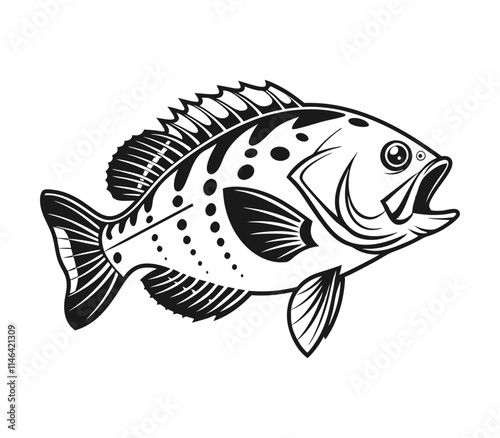 Bluegill Fish Vector Art and Illustration