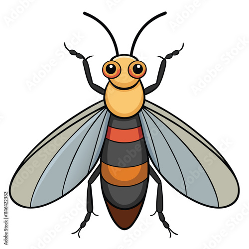 Firefly insect flat vector illustration on a white background