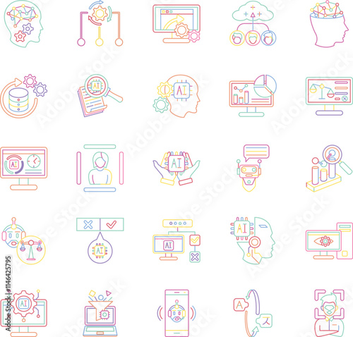 How to use AI 25 icon set in playful line style