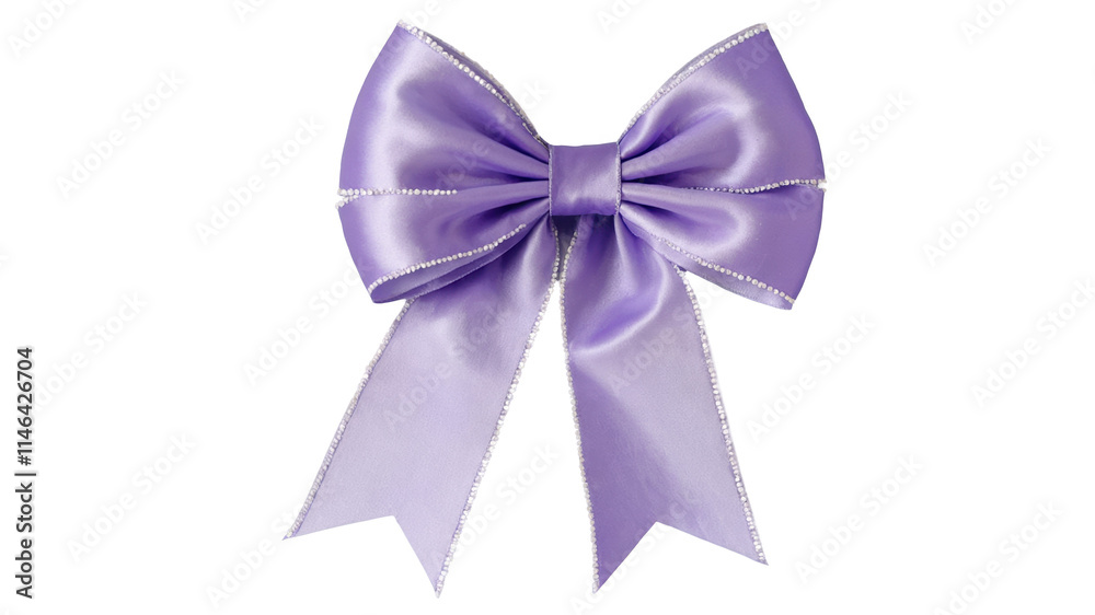 Elegant lavender satin bow adds a touch of charm to any occasion or decorative piece Elegant lavender satin bow adds a touch of charm to any occasion or decorative piece