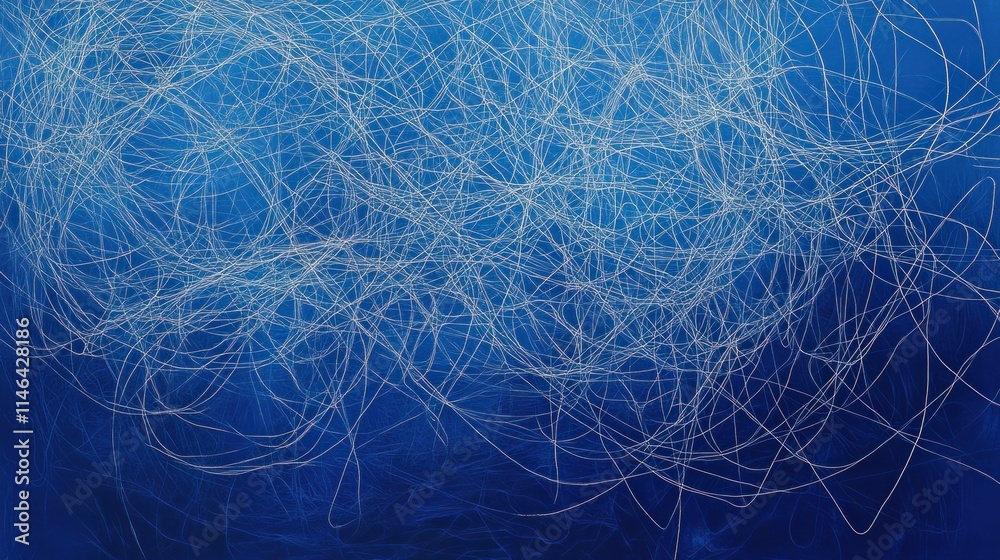 Abstract blue background with swirling white lines creating a dynamic visual effect. Abstract blue background with swirling white lines creating a dynamic visual effect.