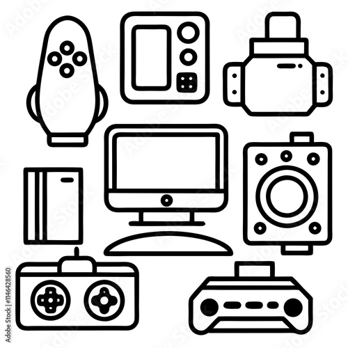 sets of Electronics items vector illustration