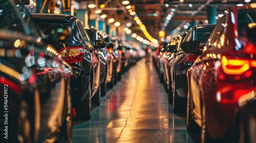 Wallpaper Mural Busy Car Showroom: A Vibrant Display of Vehicles and Services Torontodigital.ca