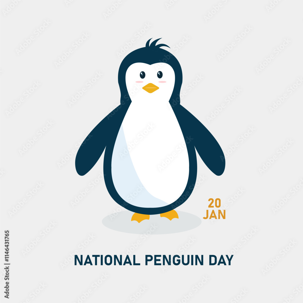 Obraz premium vector graphic of National Penguin Day good for national National Penguin Day celebration. flat design. flyer design.flat illustration.