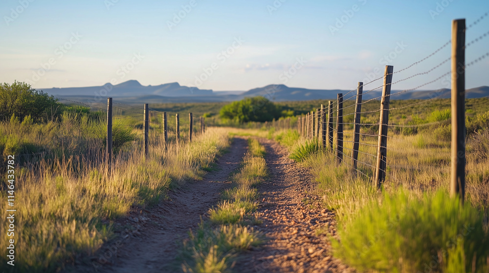 A fenced-off area in a national park protecting an endangered plant species, protection nature, modern style A fenced-off area in a national park protecting an endangered plant species, protection nature, modern style