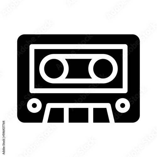 tape recorder glyph icon