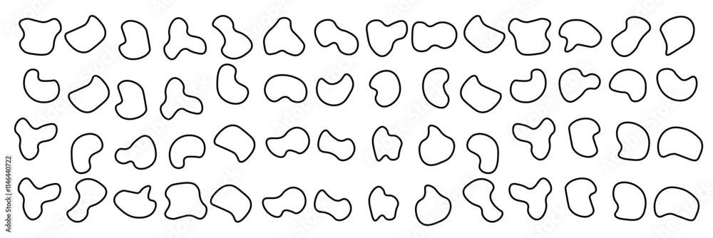 Random blob circles silhouette icon set. Blob shapes vector set. Black abstract spot on a white background. Organic abstract simple fluid stone silhouette elements. eps10 55 Random blob circles silhouette icon set. Blob shapes vector set. Black abstract spot on a white background. Organic abstract simple fluid stone silhouette elements. eps10 55