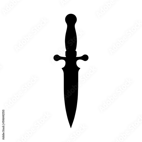 Old dagger silhouette icon vector illustration design on white background.