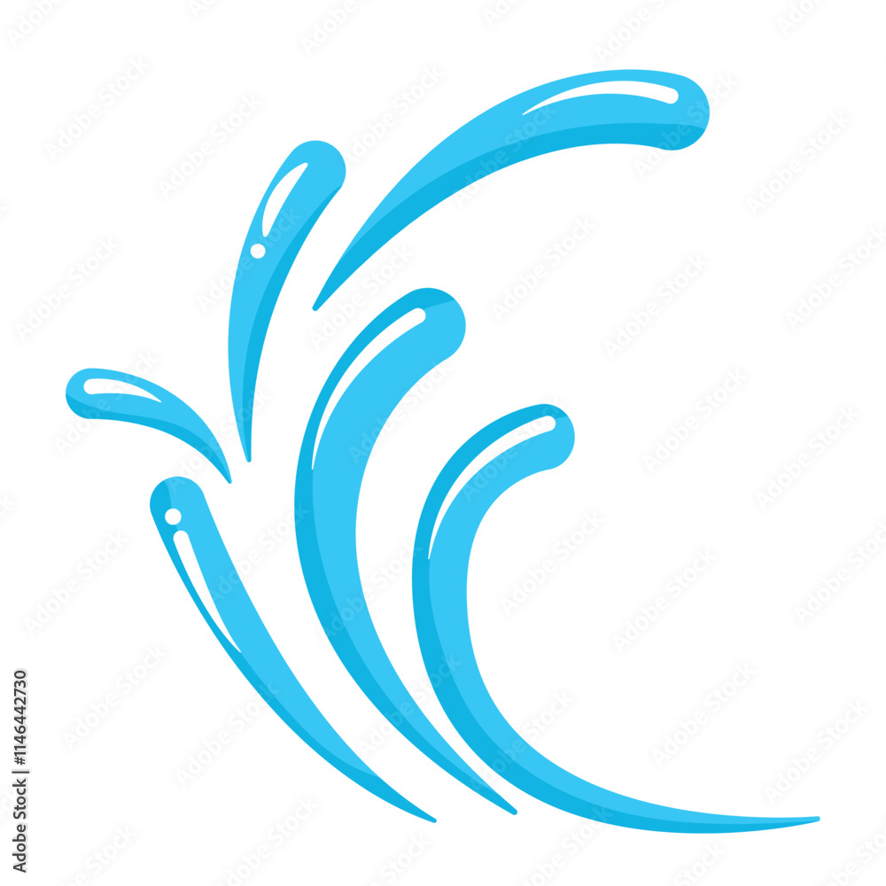 Naklejka premium Single Water Splash Illustration Isolated on White Background