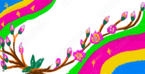 abstract background with colorful of flower and leaf