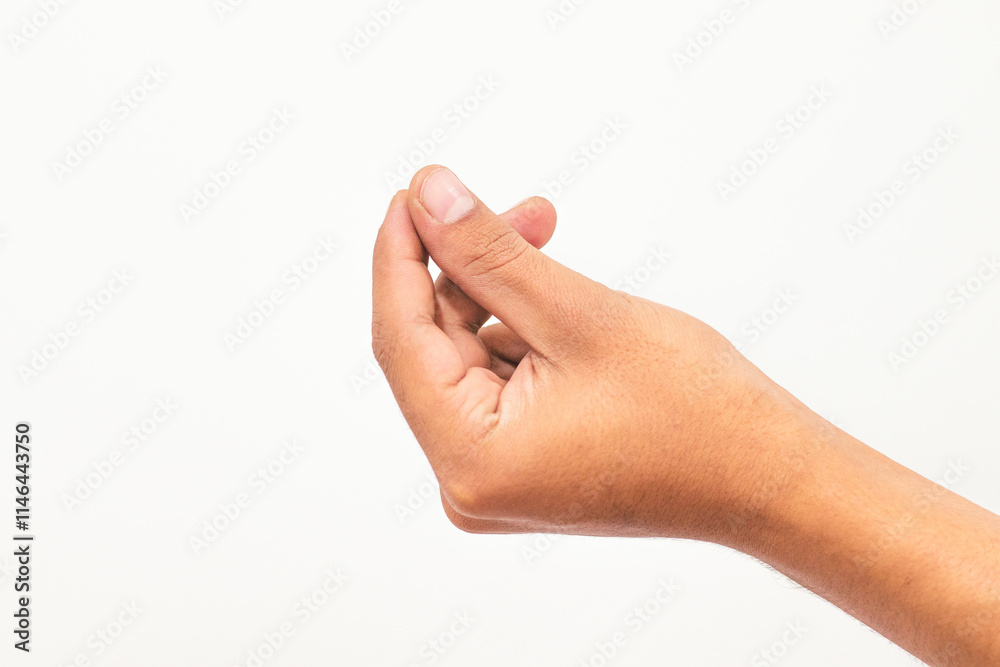 Photo of a man hand isolated on a white background