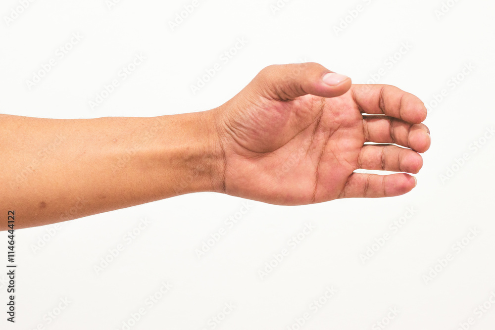 Photo of a man hand isolated on a white background Photo of a man hand isolated on a white background