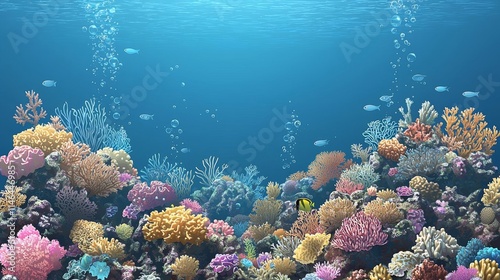 Underwater seascape vector illustration photo