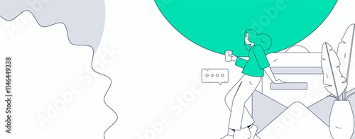 Personnel doing job interview flat vector concept operation hand drawn illustration
