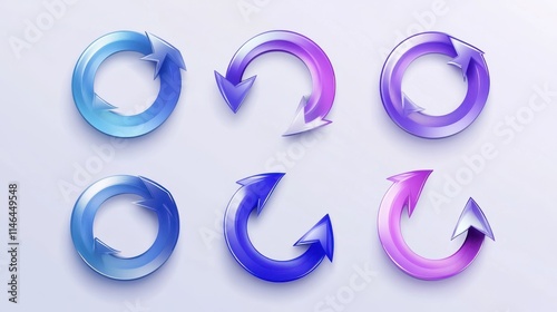 Reload arrows. Circle arrow, connect or recycle digital icons. Connection restart symbols, isolated rotate round group recent vector collection