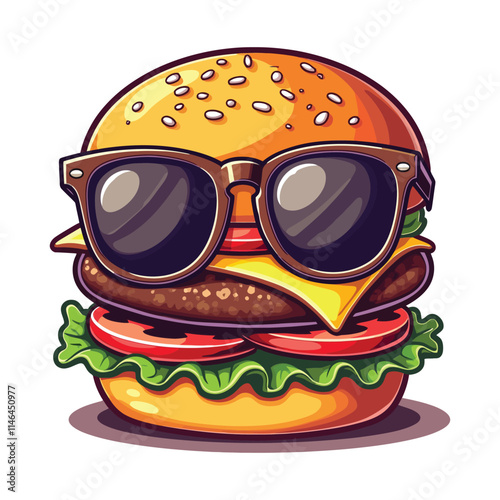 Cool Burger with Sunglasses