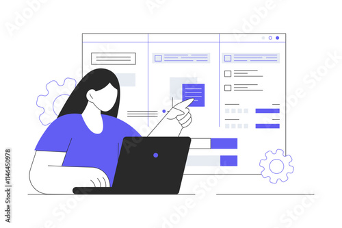 Project management certification. Quality checks and rewards for workflow, efficiency, planning. Marketing analysis and development. Successful strategy, motivation, leadership. Trendy Flat Cartoon 
