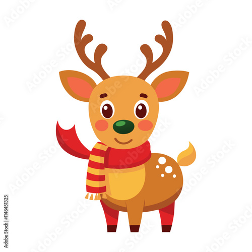 Wallpaper Mural vector jolly cartoon reindeer with a red nose and festive Torontodigital.ca