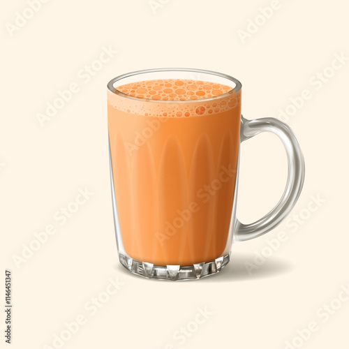 Nanyang Kopitiam Teh Tarik in Glass Mug with Handle.