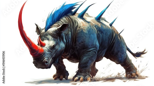 Powerful Rhinoceros in a Dynamic Artistic Style photo