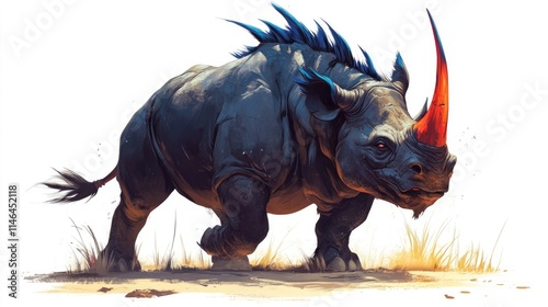 Powerful Rhinoceros in a Dynamic Artistic Style photo