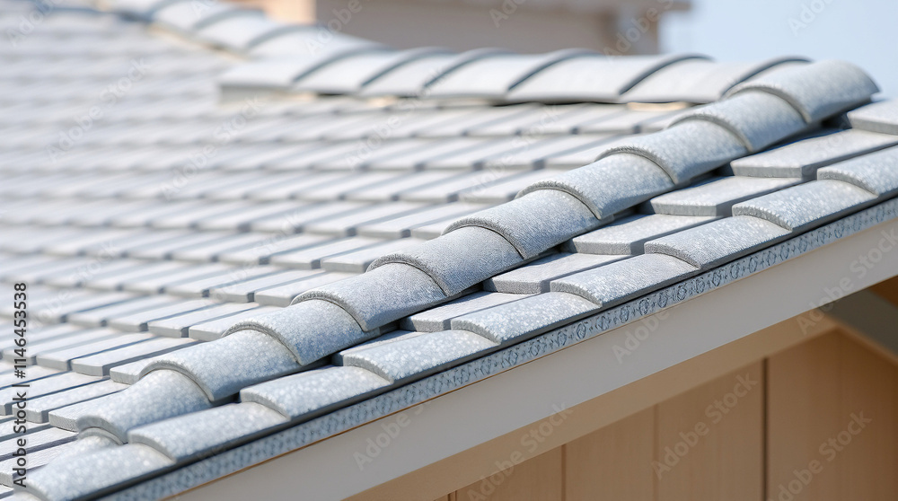 Fototapeta premium Light Gray Composite Shingle Roof Detail