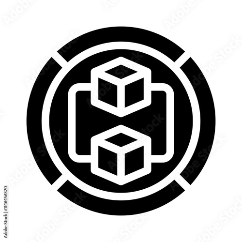 blockchain glyph icon