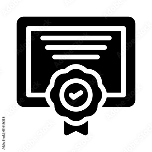 certificate glyph icon